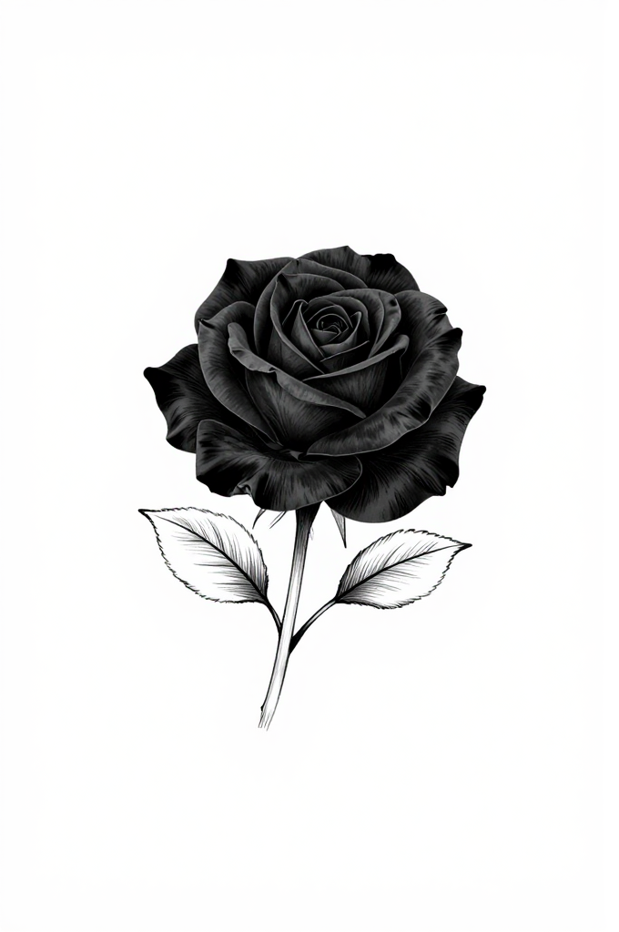 Floral blackwork tattoo design